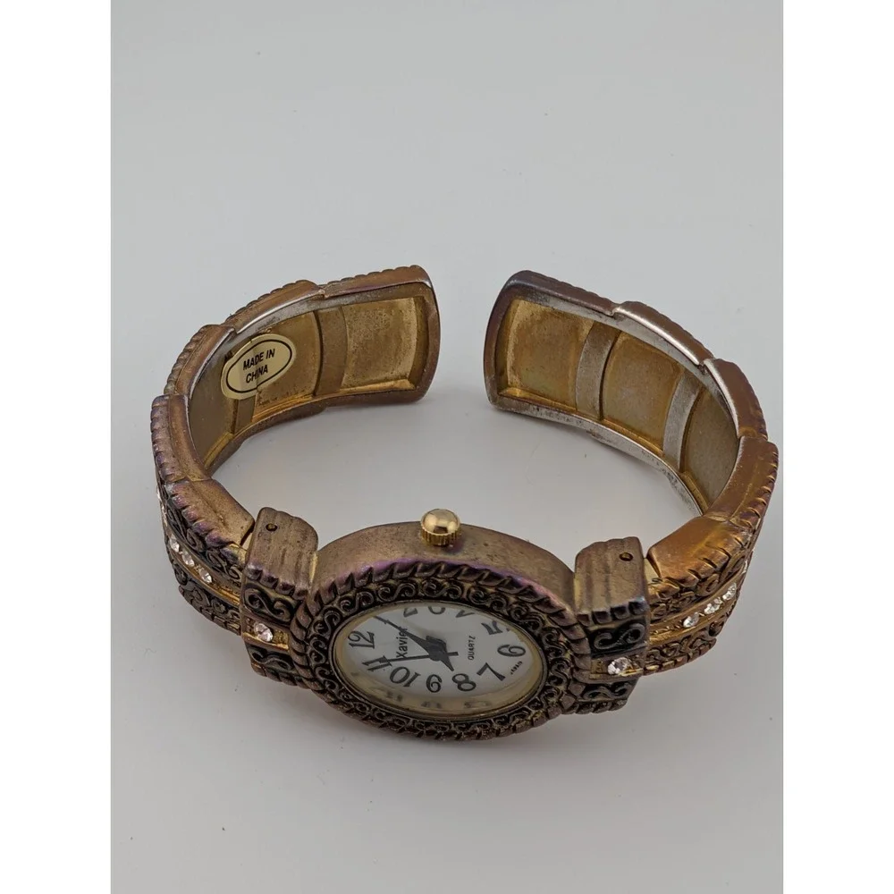Xavier Watch Women 25mm Case Copper Bangle Band MOP Dial-‎ New Battery